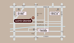 Cafe& Bar LLOYDGRANDE ロイドグランデ　地図